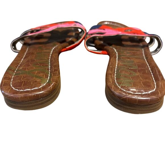 Sam Edelman Bay Slide Sandal – Colorblock Suede in Pink, Red & Navy - 7.5 - Picture 4 of 7